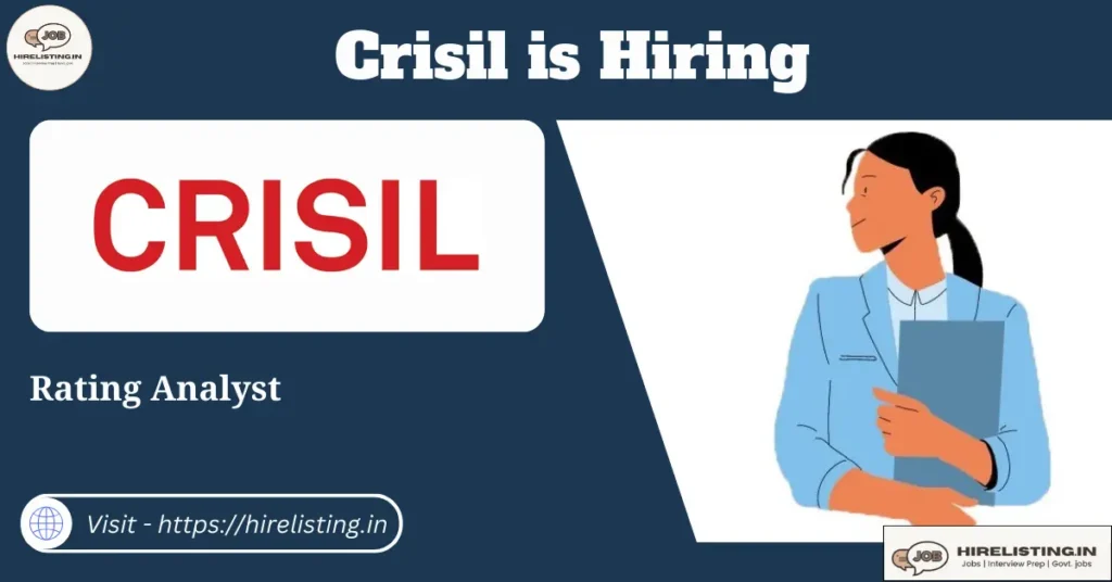 Crisil is hiring Rating Analyst